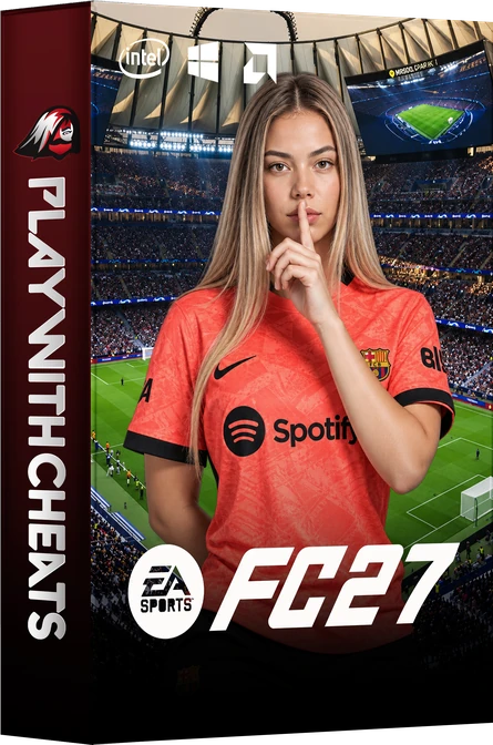 The FIFA 27 cheat menu in a match: server changer, 99 stats, PlayStyles+ and the Virtual Pro editor